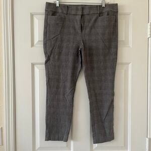 Size 12 LOFT Glen Plaid Skinny Ankle Dress Pants Trousers